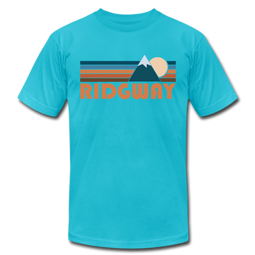 Ridgway, Colorado T-Shirt - Retro Mountain Unisex Ridgway T Shirt - turquoise