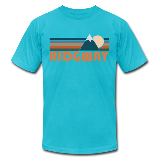 Ridgway, Colorado T-Shirt - Retro Mountain Unisex Ridgway T Shirt - turquoise