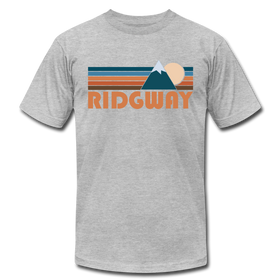 Ridgway, Colorado T-Shirt - Retro Mountain Unisex Ridgway T Shirt - heather gray