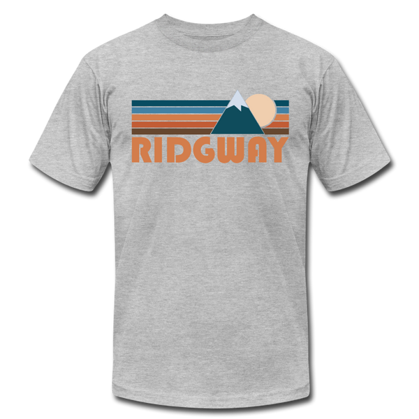 Ridgway, Colorado T-Shirt - Retro Mountain Unisex Ridgway T Shirt - heather gray