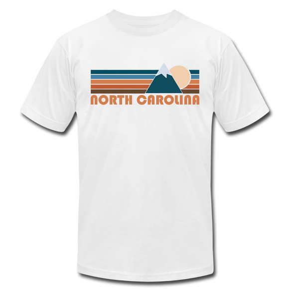 North Carolina T-Shirt - Retro Mountain Unisex North Carolina T Shirt - white