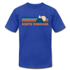 North Carolina T-Shirt - Retro Mountain Unisex North Carolina T Shirt - royal blue