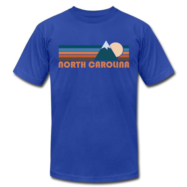 North Carolina T-Shirt - Retro Mountain Unisex North Carolina T Shirt - royal blue