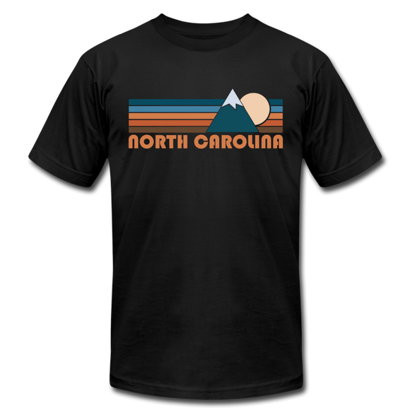 North Carolina T-Shirt - Retro Mountain Unisex North Carolina T Shirt - black