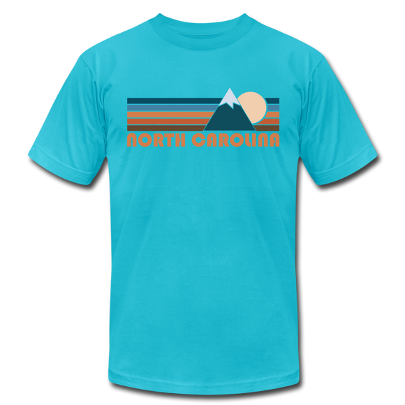 North Carolina T-Shirt - Retro Mountain Unisex North Carolina T Shirt - turquoise