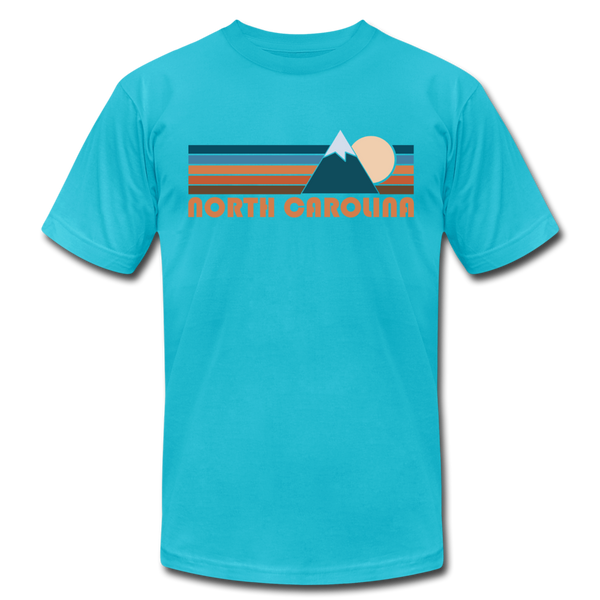 North Carolina T-Shirt - Retro Mountain Unisex North Carolina T Shirt - turquoise