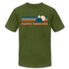 North Carolina T-Shirt - Retro Mountain Unisex North Carolina T Shirt - olive