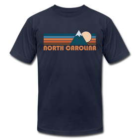 North Carolina T-Shirt - Retro Mountain Unisex North Carolina T Shirt - navy