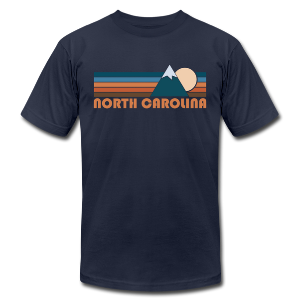 North Carolina T-Shirt - Retro Mountain Unisex North Carolina T Shirt - navy
