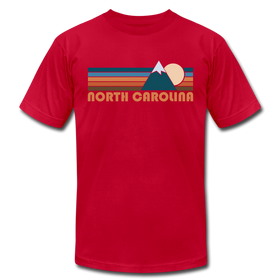 North Carolina T-Shirt - Retro Mountain Unisex North Carolina T Shirt - red