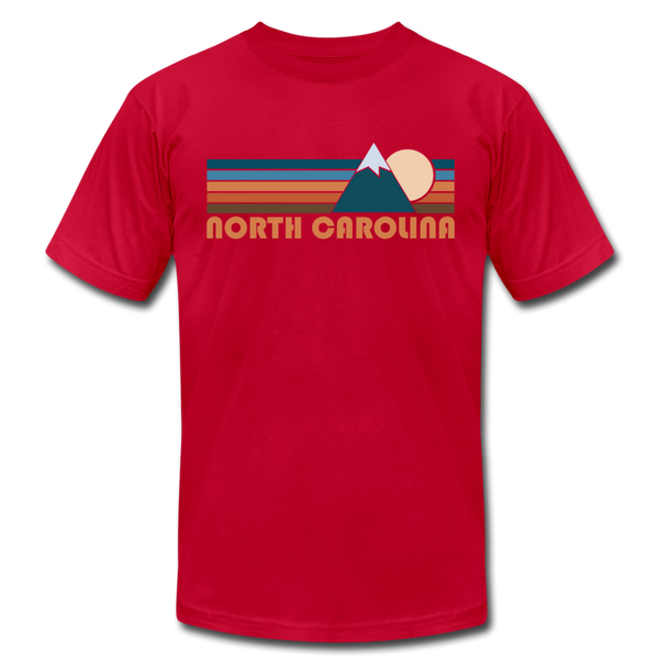 North Carolina T-Shirt - Retro Mountain Unisex North Carolina T Shirt - red
