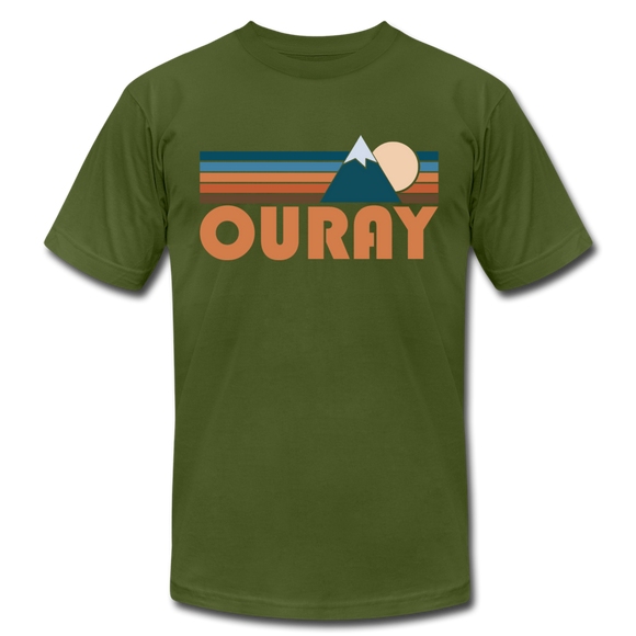 Ouray, Colorado T-Shirt - Retro Mountain Unisex Ouray T Shirt - olive