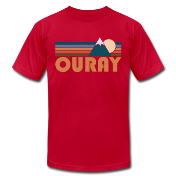 Ouray, Colorado T-Shirt - Retro Mountain Unisex Ouray T Shirt - red