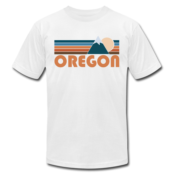 Oregon T-Shirt - Retro Mountain Unisex Oregon T Shirt - white