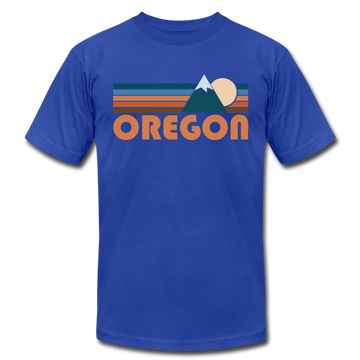 Oregon T-Shirt - Retro Mountain Unisex Oregon T Shirt - royal blue