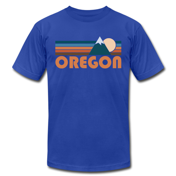 Oregon T-Shirt - Retro Mountain Unisex Oregon T Shirt - royal blue