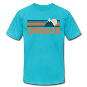 Oregon T-Shirt - Retro Mountain Unisex Oregon T Shirt - turquoise