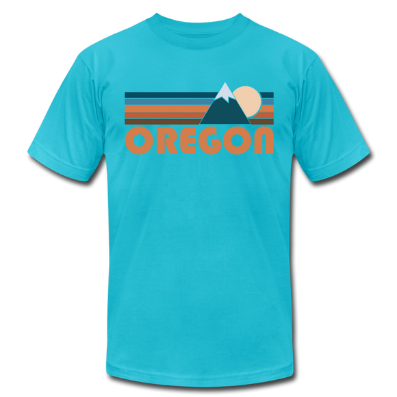 Oregon T-Shirt - Retro Mountain Unisex Oregon T Shirt - turquoise