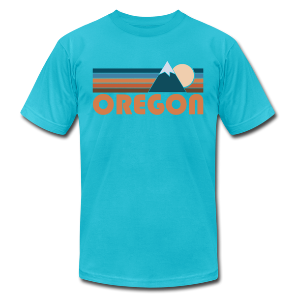 Oregon T-Shirt - Retro Mountain Unisex Oregon T Shirt - turquoise