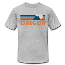 Oregon T-Shirt - Retro Mountain Unisex Oregon T Shirt - heather gray