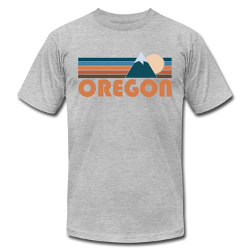 Oregon T-Shirt - Retro Mountain Unisex Oregon T Shirt - heather gray