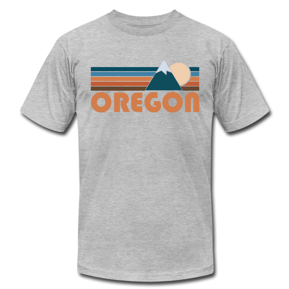 Oregon T-Shirt - Retro Mountain Unisex Oregon T Shirt - heather gray