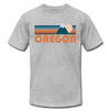 Oregon T-Shirt - Retro Mountain Unisex Oregon T Shirt - heather gray
