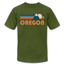 Oregon T-Shirt - Retro Mountain Unisex Oregon T Shirt - olive