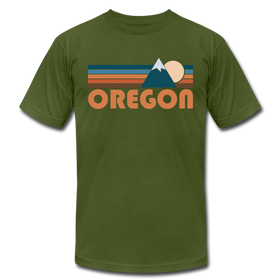 Oregon T-Shirt - Retro Mountain Unisex Oregon T Shirt - olive