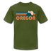 Oregon T-Shirt - Retro Mountain Unisex Oregon T Shirt - olive