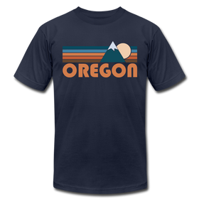 Oregon T-Shirt - Retro Mountain Unisex Oregon T Shirt - navy