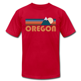 Oregon T-Shirt - Retro Mountain Unisex Oregon T Shirt - red
