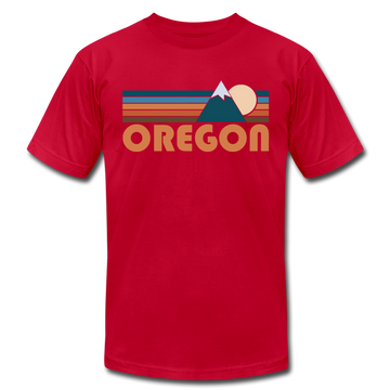 Oregon T-Shirt - Retro Mountain Unisex Oregon T Shirt - red