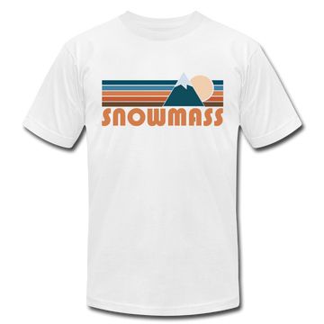 Snowmass, Colorado T-Shirt - Retro Mountain Unisex Snowmass T Shirt - white