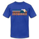 Snowmass, Colorado T-Shirt - Retro Mountain Unisex Snowmass T Shirt - royal blue