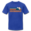 Snowmass, Colorado T-Shirt - Retro Mountain Unisex Snowmass T Shirt - royal blue