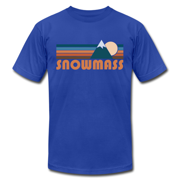 Snowmass, Colorado T-Shirt - Retro Mountain Unisex Snowmass T Shirt - royal blue