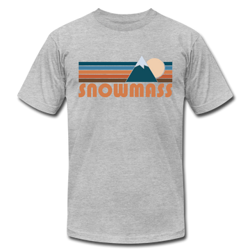 Snowmass, Colorado T-Shirt - Retro Mountain Unisex Snowmass T Shirt - heather gray