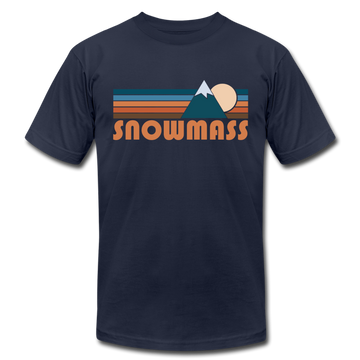 Snowmass, Colorado T-Shirt - Retro Mountain Unisex Snowmass T Shirt - navy
