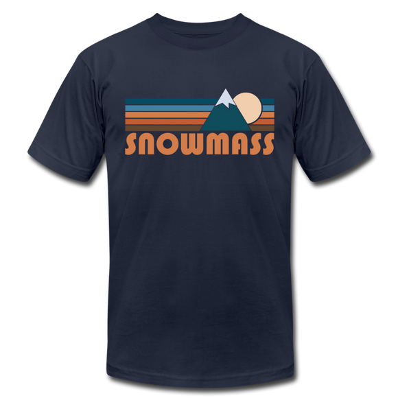 Snowmass, Colorado T-Shirt - Retro Mountain Unisex Snowmass T Shirt - navy