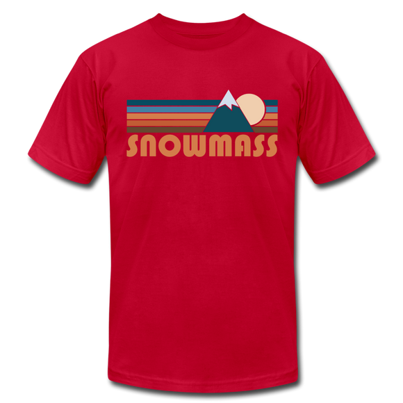 Snowmass, Colorado T-Shirt - Retro Mountain Unisex Snowmass T Shirt - red
