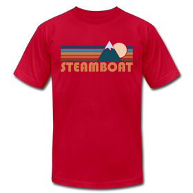 Steamboat, Colorado T-Shirt - Retro Mountain Unisex Steamboat T Shirt - red