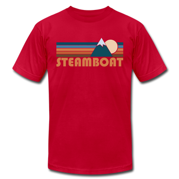 Steamboat, Colorado T-Shirt - Retro Mountain Unisex Steamboat T Shirt - red