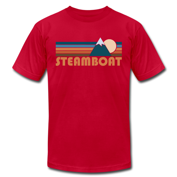 Steamboat, Colorado T-Shirt - Retro Mountain Unisex Steamboat T Shirt - red