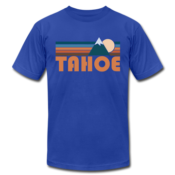 Tahoe, California T-Shirt - Retro Mountain Unisex Tahoe T Shirt - royal blue