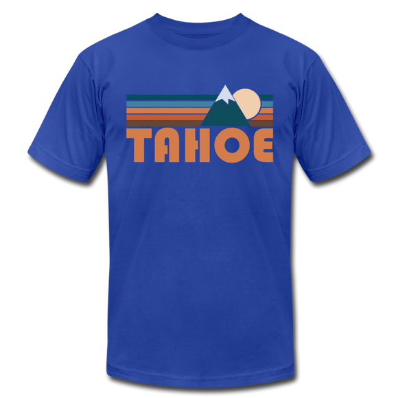 Tahoe, California T-Shirt - Retro Mountain Unisex Tahoe T Shirt - royal blue