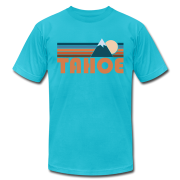 Tahoe, California T-Shirt - Retro Mountain Unisex Tahoe T Shirt - turquoise