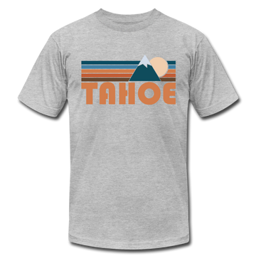 Tahoe, California T-Shirt - Retro Mountain Unisex Tahoe T Shirt - heather gray