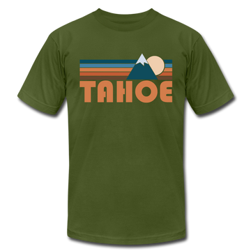 Tahoe, California T-Shirt - Retro Mountain Unisex Tahoe T Shirt - olive
