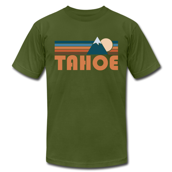 Tahoe, California T-Shirt - Retro Mountain Unisex Tahoe T Shirt - olive